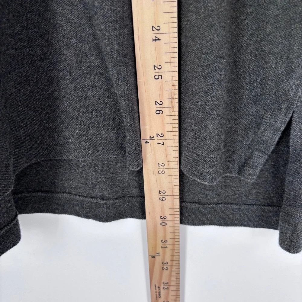 Polo Ralph Lauren Long Sleeve Polo Shirt Mens M Gray Pique Purple Pony Preppy